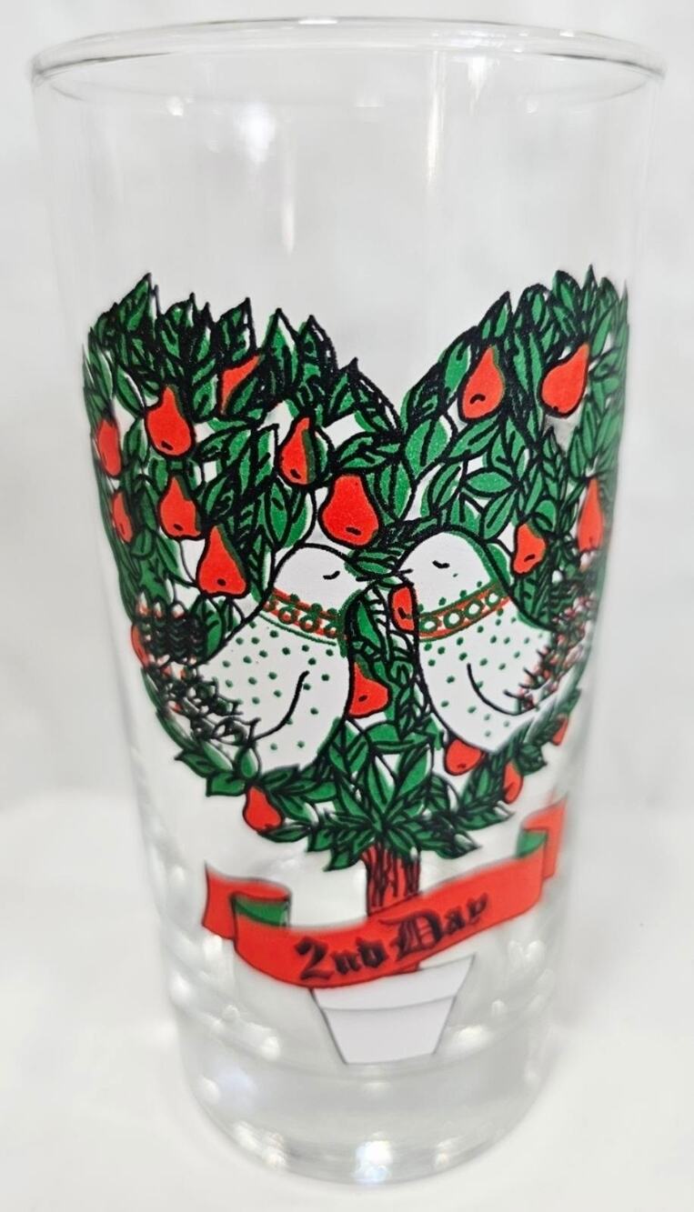 2nd Day Vtg Indiana Glass 12 Days of Christmas Glass Tumbler Replacement Glass